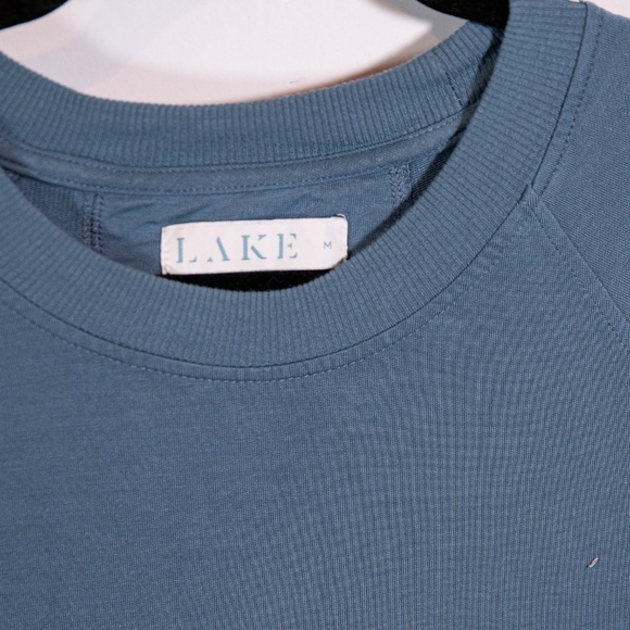 Lake Women's Relax Modal Blend Stretch Knit Crew Neck Long Sleeve Sweater Blue M - Picture 2 of 4